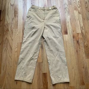 Women's Vintage Y2K St. John Essentials Tan Gold Dress Work Pants Trousers Sz 6